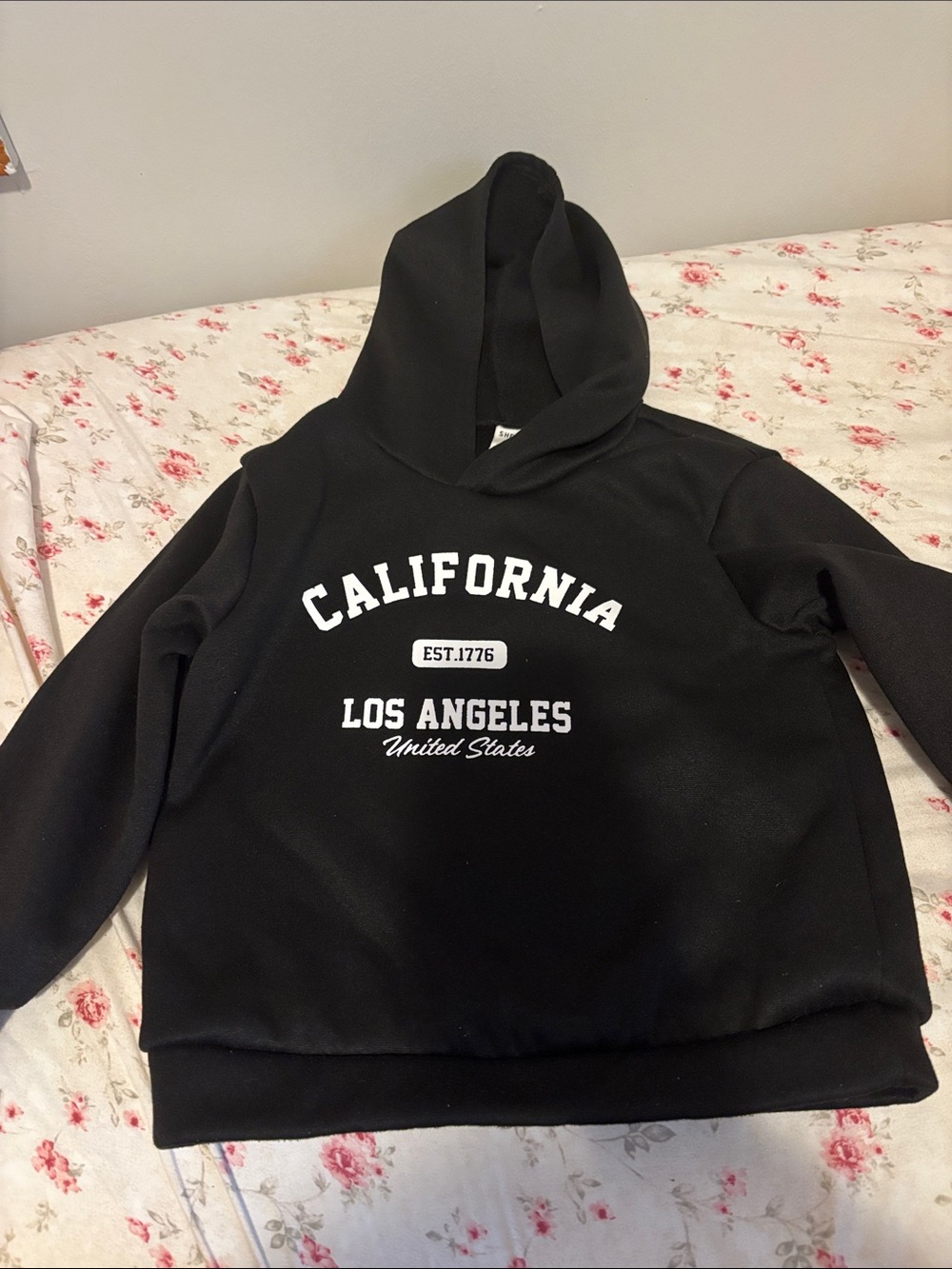 SHEIN Black 'California Los Angeles' Kids Hoodie